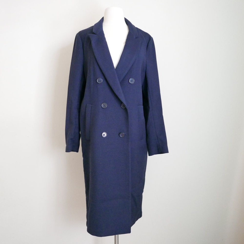 H&M Navy Long Cotton Coat